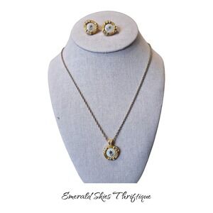 Vintage lenox porcelain floral necklace and earrings set. Free shipping